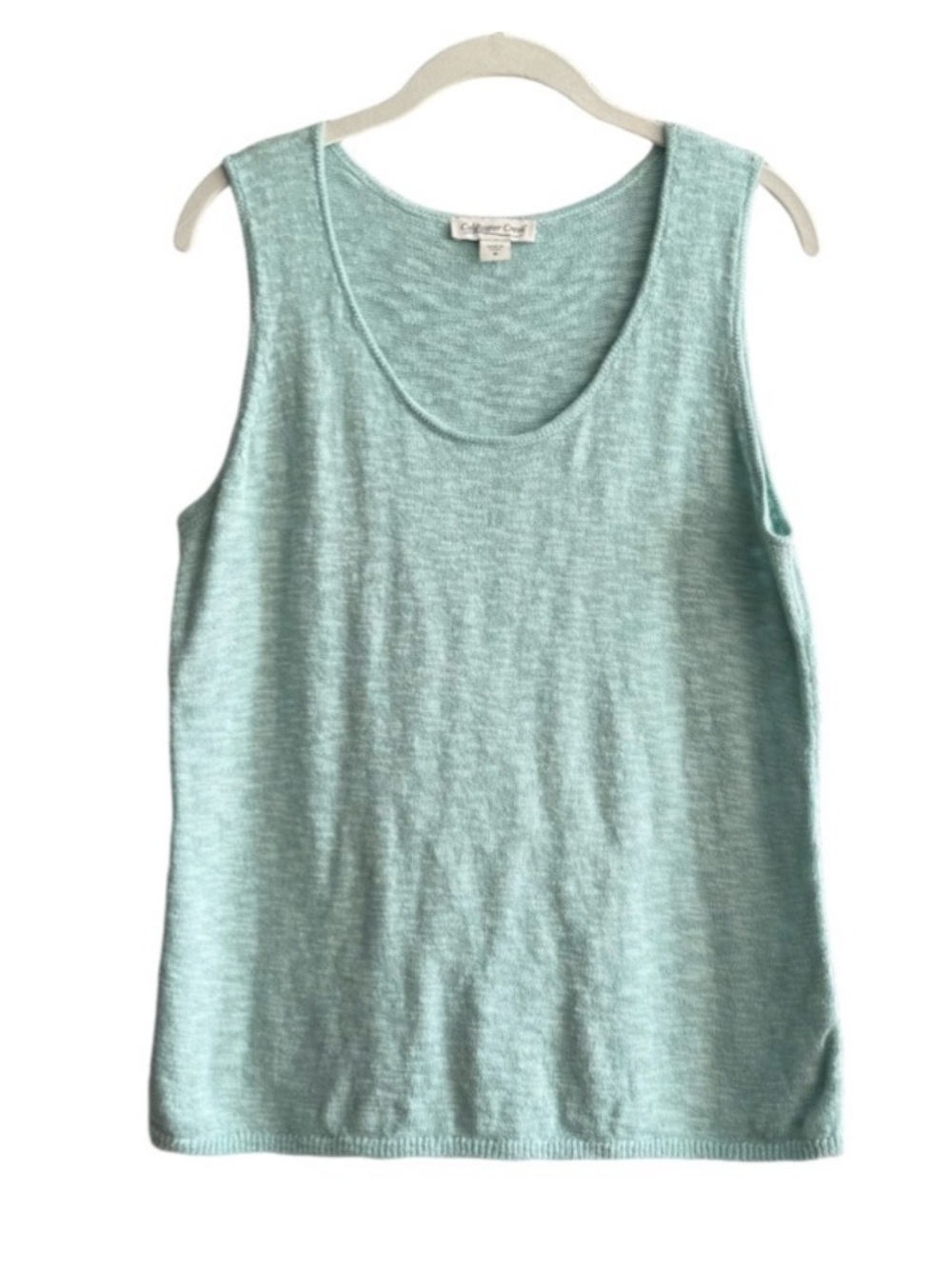 Coldwater Creek Scoop Neck Sweater Tank Top Whisper Weight Seafoam Green Size M